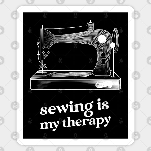 sewing is my therapy Sticker by juinwonderland 41